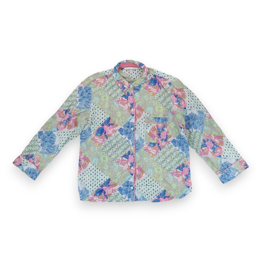 Victoria's Secret Women's - Floral Patchwork Sleepwear Shirt Size S Long Sleeve